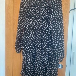 Envy Monochrome Floral Pattern Dress